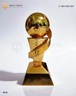 piala bergilir sepak bola emas glossy