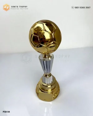 Piala sepak bola mini 25 cm tin copper finishing emas perak