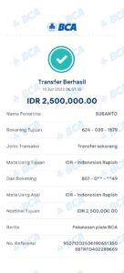 bukti pembayaran dari pt bca