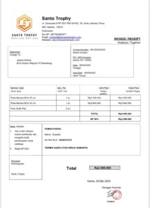 invoice santo trophy dari bca