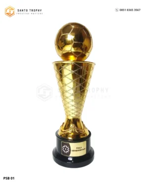 Piala Sepak Bola Kemerdekaan finishing chrome emas tinggi 45 cm