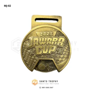 Medali Kejuaraan spinner Jawara Cup Pertamina 2025 antique gold