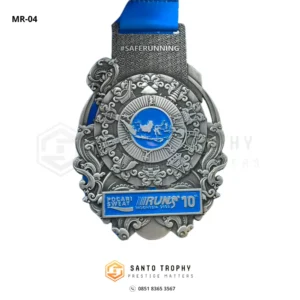 Medali Running Pocari Sweat Indonesia 2023 Custom – Zinc Alloy 8 cm Silver Antique