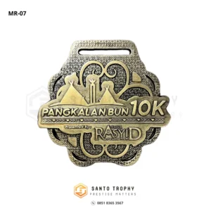 medali run finisher pangkalan bun 10k zinc alloy 7 cm antique gold